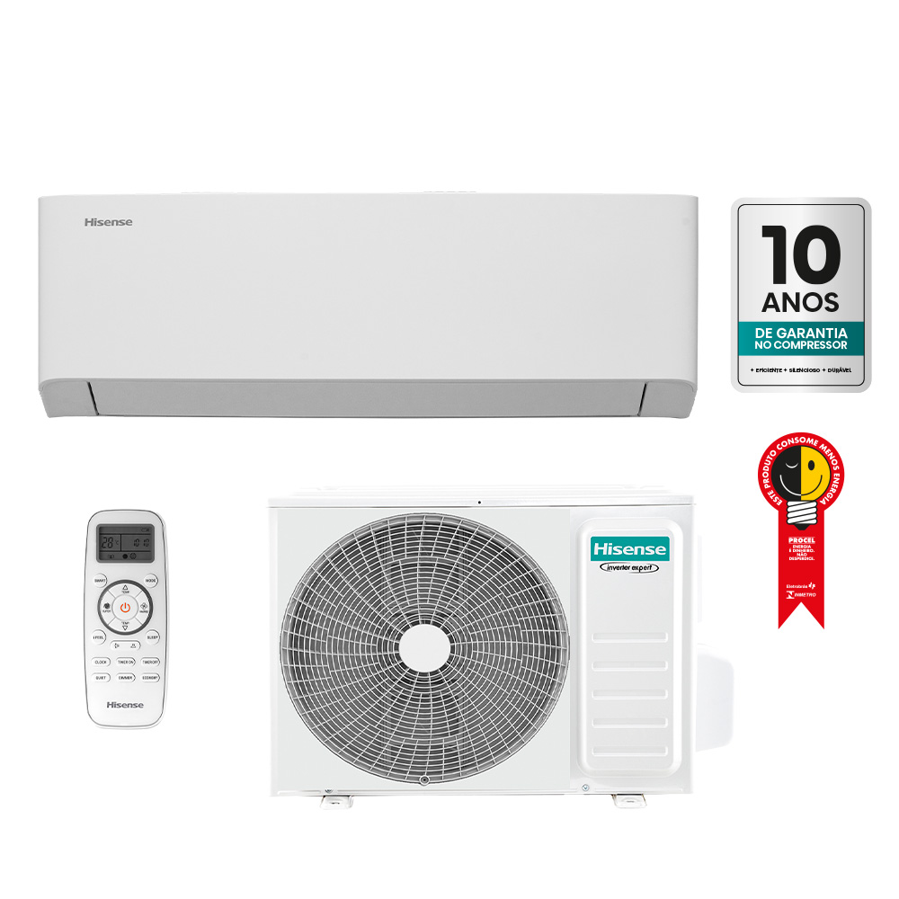 Ar Condicionado Split Hi Wall Inverter R-32 Hisense 9.000 BTUs Frio 220V Monofásico